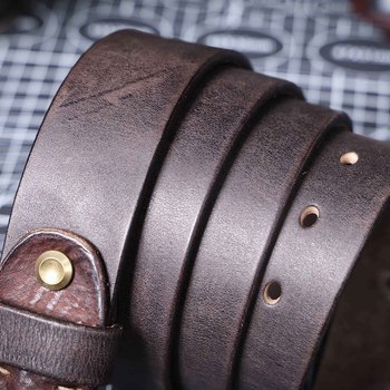 Men’s Genuine Leather Belt – Italian Cowhide with Brass Buckle 26